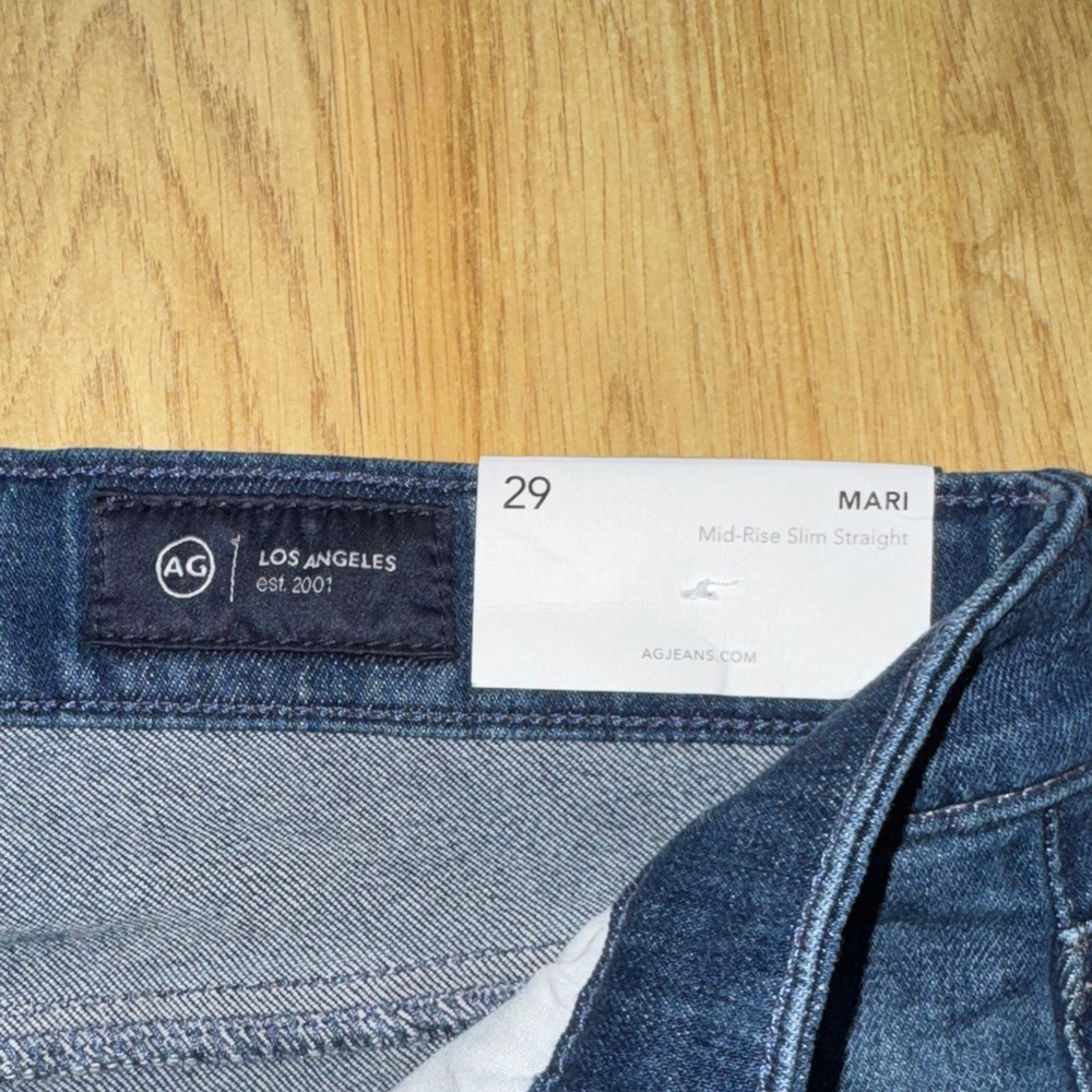 AG Adriano Goldschmied Straight Leg Jeans - Dark Wash Blue - Picture 6 of 12